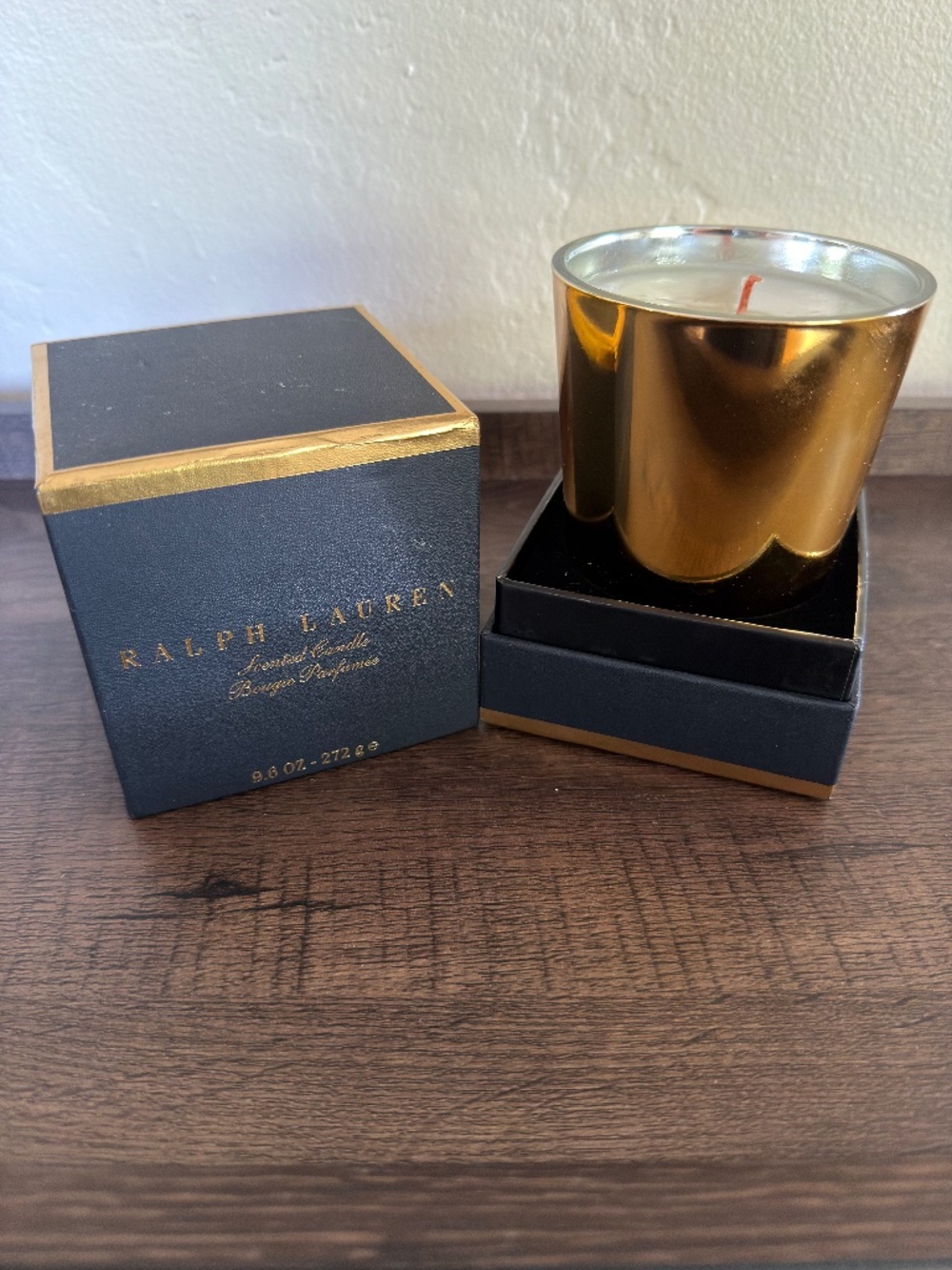 RARE Ralph Lauren Upper Fifth Luxury Candle Gold Metallic Jar 9.6oz NIB